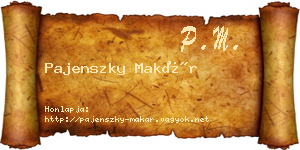 Pajenszky Makár névjegykártya